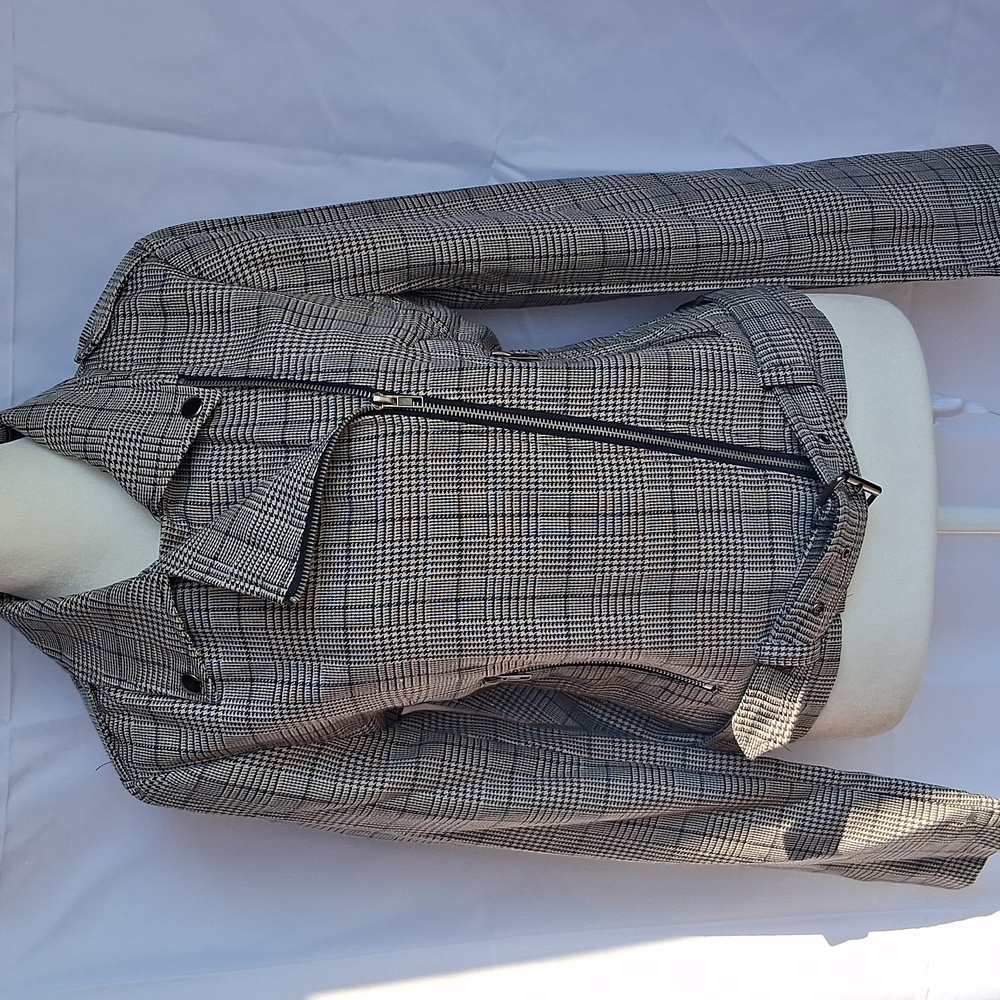Lush Plaid Motorcycle Jacket Size S